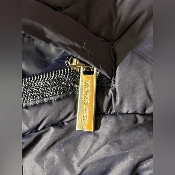 Michael Kors Packable Down Fill Dark Blue Puffer Coat Long Winter Jacket Size XS - Picture 4 of 16